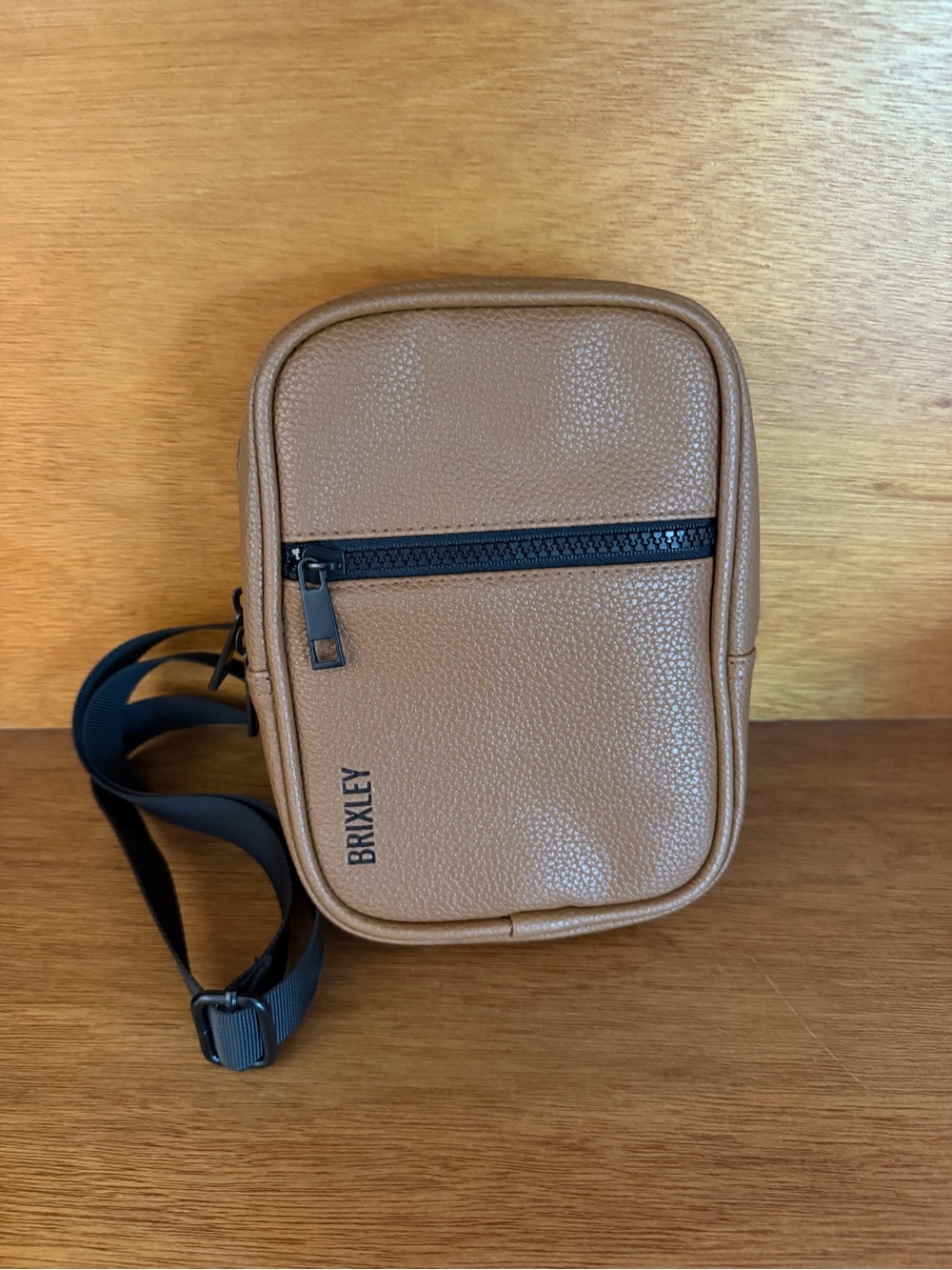 BRIXLEY Tan Leather-look Crossbody Bag for Women